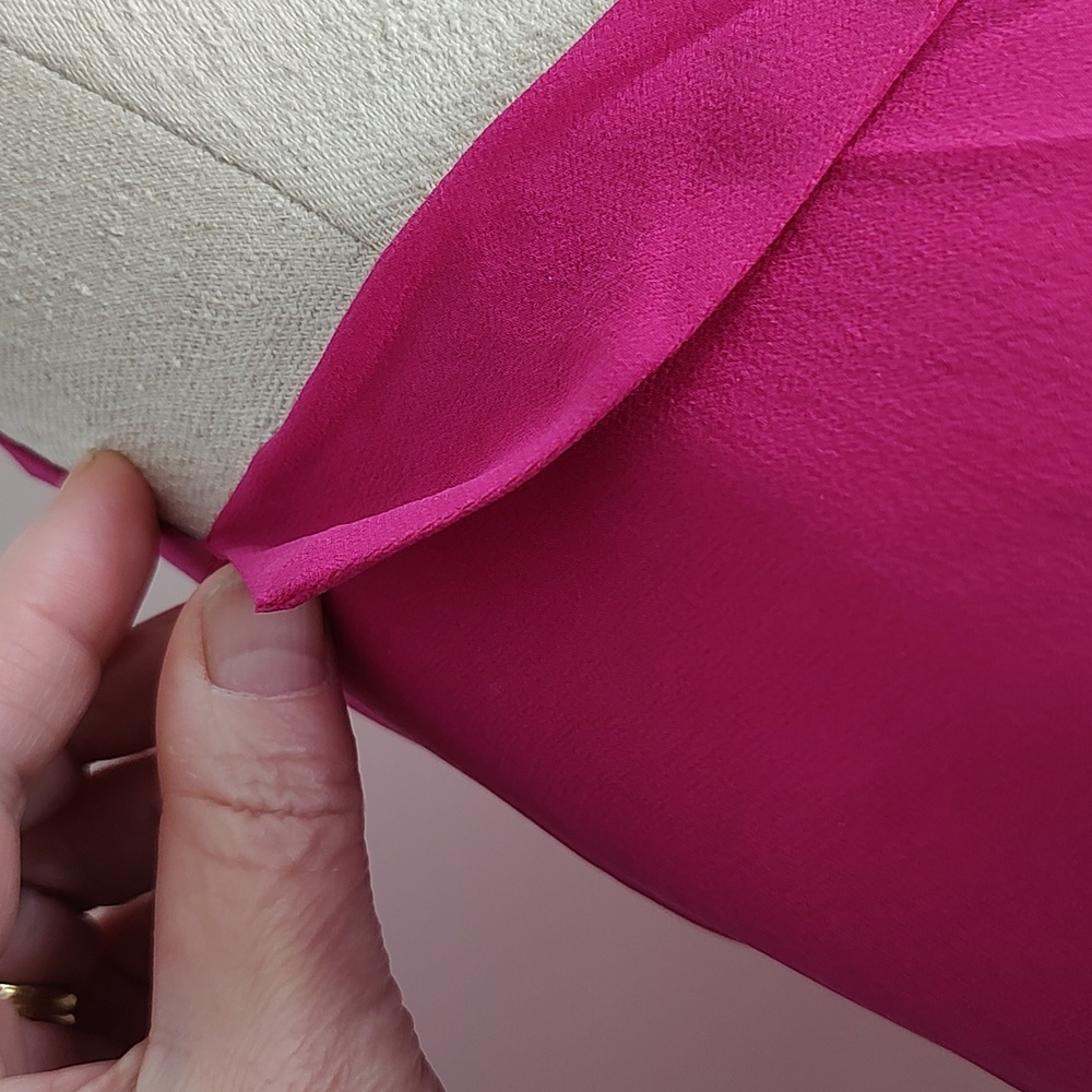 🩷HP🩷 Yves St Laurent Rive Gauche Haute Pink Chiffon Gown Cover-Up Rare! - Picture 14 of 14